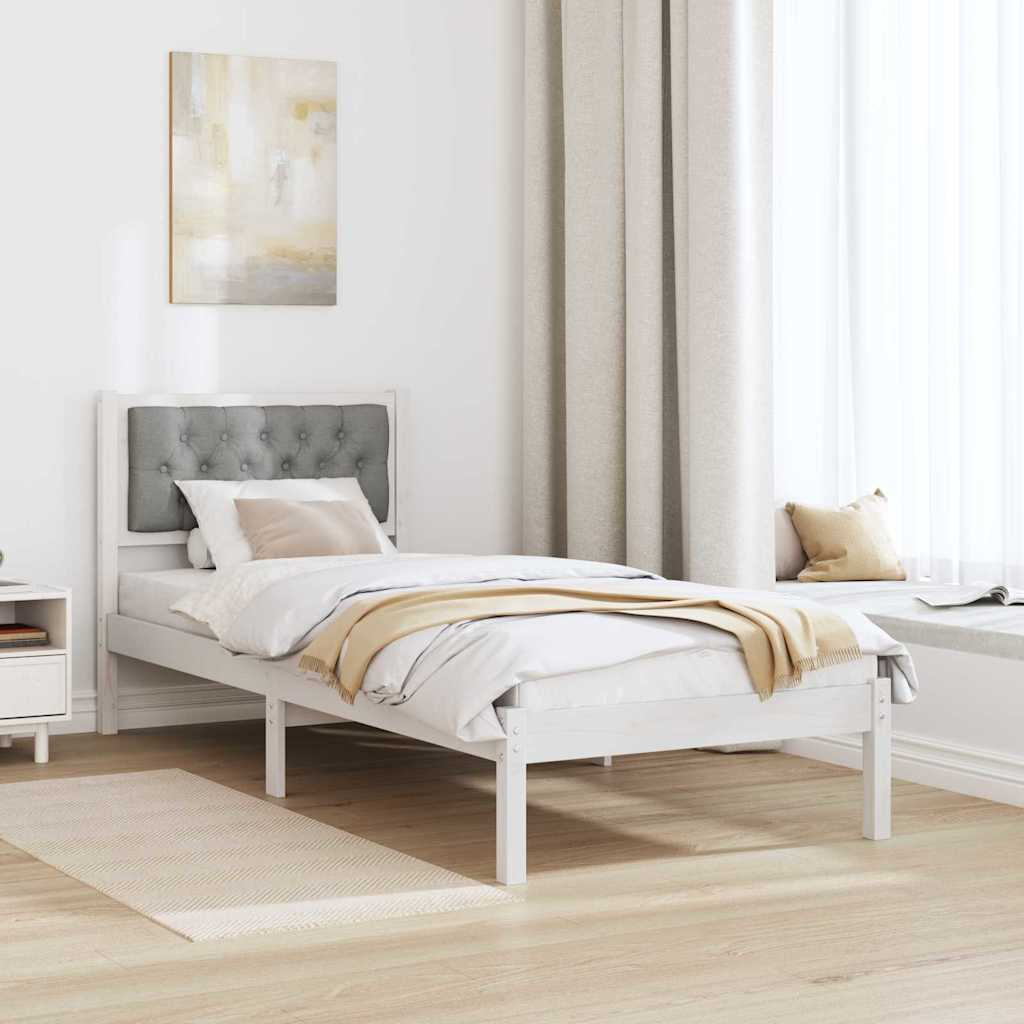 Bed Frame with Headboard Light Grey 90 x 200 cm Fabric